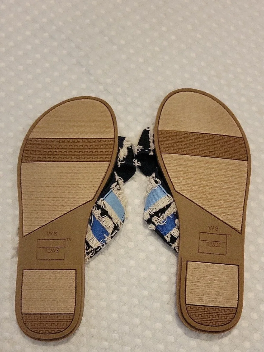 Toms Navy Coupe Crossover Sandals Slides Women’s Size 6 Boho Summer